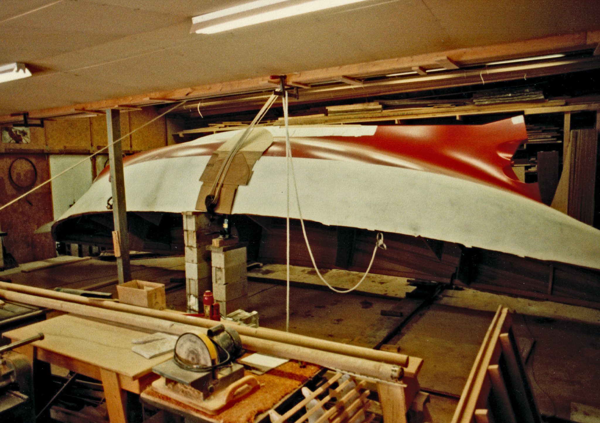 Painting the hull of Morgana
