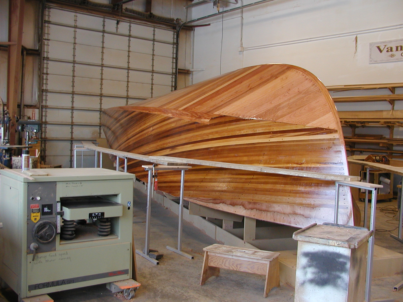 Hull planking drying on Blue Star