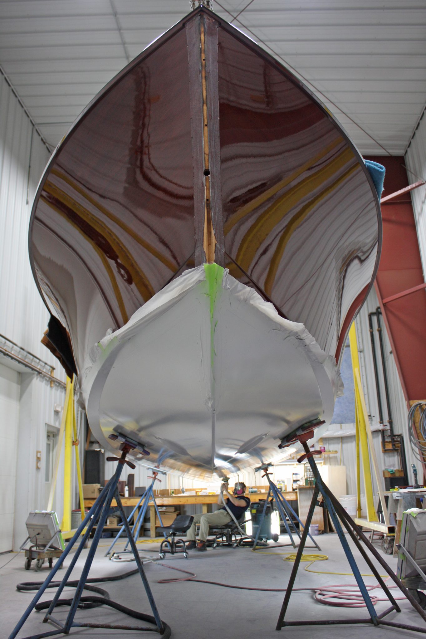 Catnip hull in paint bay